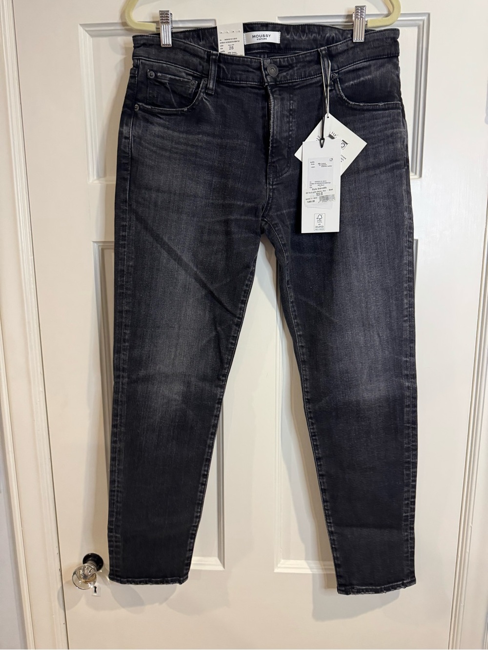 Moussy Black Denim Burlington Skinny Jeans